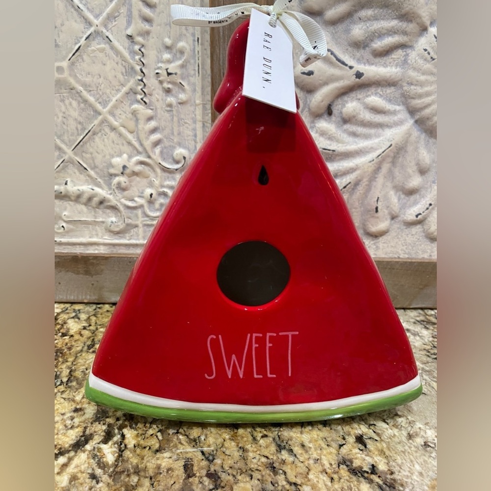 Rae Dunn Watermelon shaped SWEET birdhouse - Brand 🆕 🍉 - LAST FEW LEFT